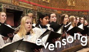girl choristers sing during evensong at Trinity Church Boston