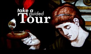 Take a guided Tour, with an image of stained glass found inTrinity Church Boston