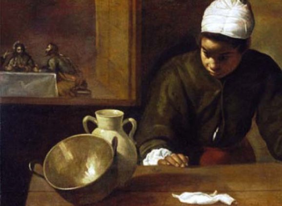 "Kitchen Maid with Supper at Emmaus" – Velazquez (1599-1660)