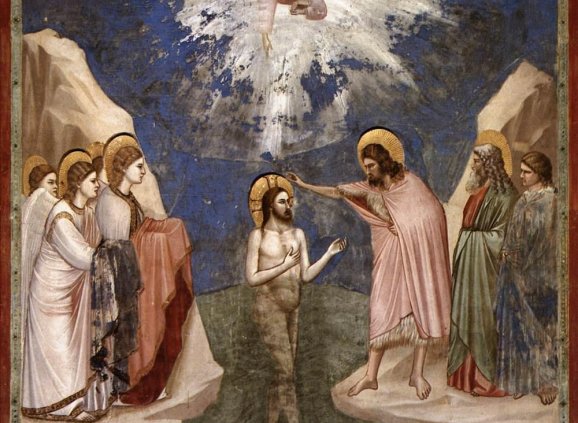 Jesus' Baptism by Giotto di Bondone (1267-1337)