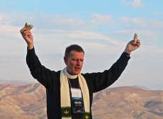 Bill presiding over the Eucharist in Israel.