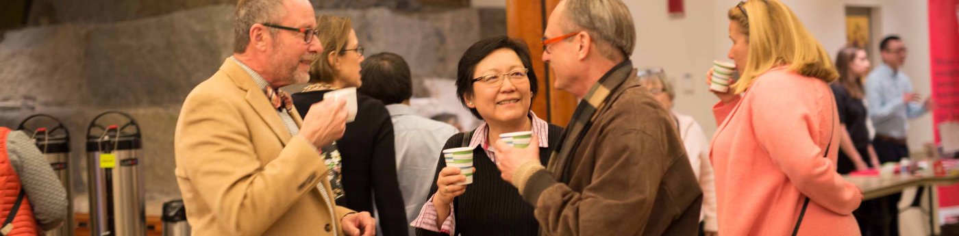 Parishioners chatting at Coffee in the Commons.
